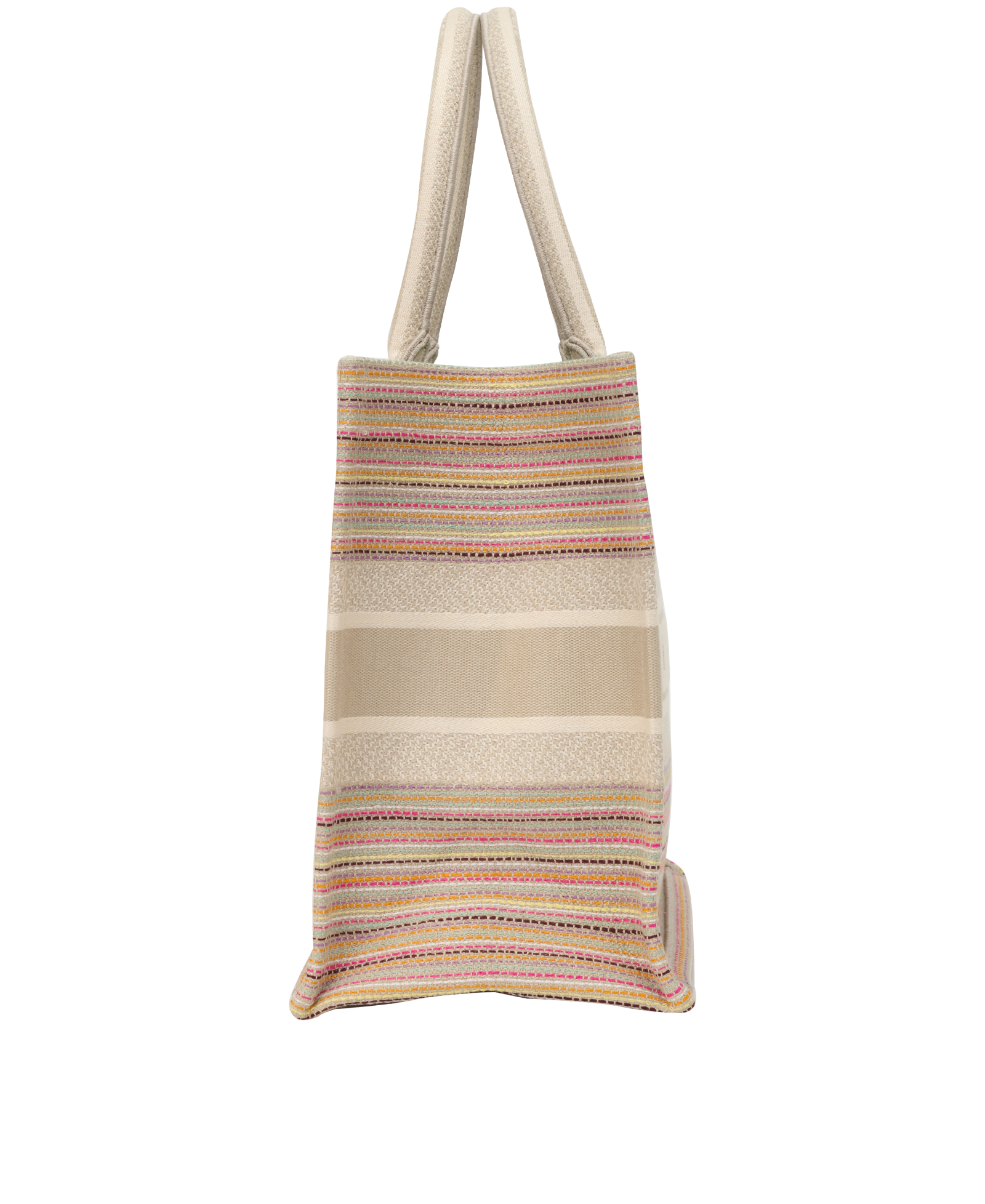 Medium Multi Stripe Book Tote, &pound;950, Handbags, Beige, Canvas, Side view